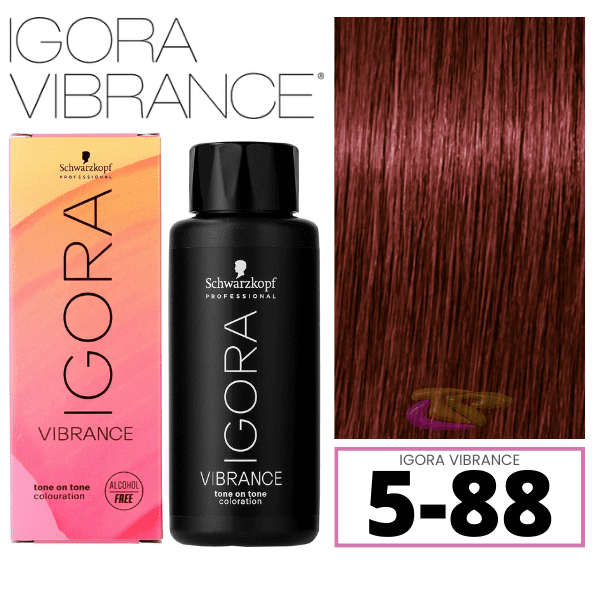 Schwarzkopf - Tinte Igora Vibrance 5-88 Castaño Claro Rojo Intenso 60 ml (demipermanente)