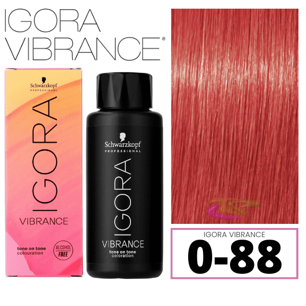 Schwarzkopf - Tinte Igora Vibrance 0-88 Potenciador Concentrado Rojo 60 ml (demipermanente)