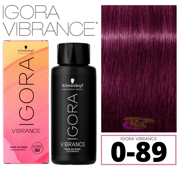 Schwarzkopf - Tinte Igora Vibrance 0-89 Potenciador Concentrado Rojo Violeta 60 ml (demipermanente)