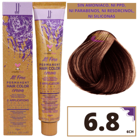 JJ`s - Tinte SIN AMONIACO,NI PPD, NI PARABENOS, NI RESORCINOL, NI SILICONAS Nº 6.8 Rubio Oscuro Chocolate (6CH) 100 ml