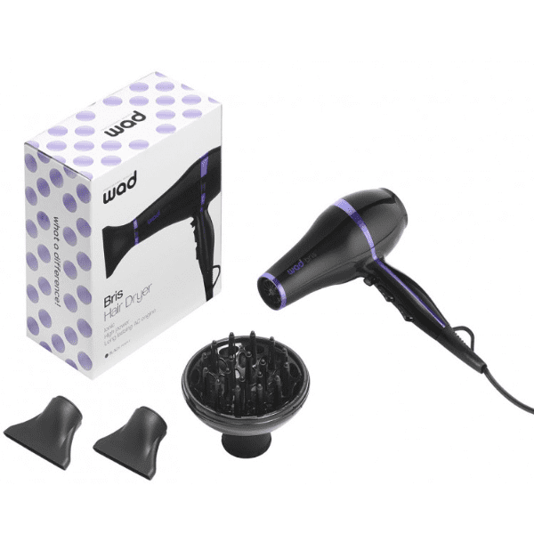 Wad - Secador iónico BRIS Negro-Lila 2100 watios + Difusor