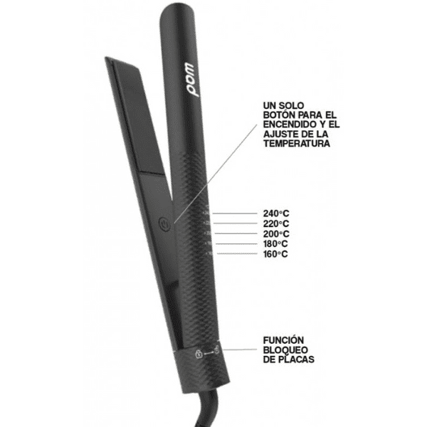Wad - Plancha de pelo ENERGY (placa de tourmalina mediana - alcanza hasta 240ºC)