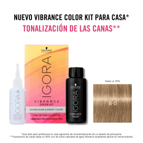 Schwarzkopf - Kit Tinte Igora Vibrance 8-0 Rubio Claro Natural 60 ml (demipermanente)(incluye tinte + emulsión en botel...