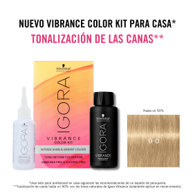 Schwarzkopf - Kit Tinte Igora Vibrance 9-0 Rubio Muy Claro Natural 60 ml (demipermanente)(incluye tinte + emulsión en b...