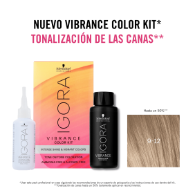 Schwarzkopf - Kit Tinte Igora Vibrance 9-12 Rubio Muy Claro Ceniza Humo 60 ml (demipermanente)(incluye tinte + emulsión...