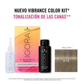 Schwarzkopf - Kit Tinte Igora Vibrance 9-24 Rubio Muy Claro Humo Beige 60 ml (demipermanente)(incluye tinte + emulsión ...