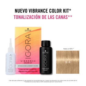 Schwarzkopf - Kit Tinte Igora Vibrance 9-4 Rubio Muy Claro Beige 60 ml (demipermanente)(incluye tinte + emulsión en bot...