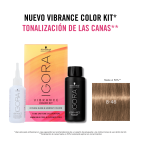 Schwarzkopf - Kit Tinte Igora Vibrance 8-46 Rubio Claro Beige Chocolate 60 ml (demipermanente)(incluye tinte + emulsión...