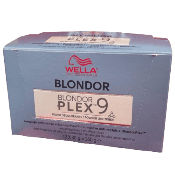 Wella - 12 SOBRES Decoloración polvo azul BLONDORPLEX 9 (Aclara hasta 9 tonos) (12 x 30 gr)