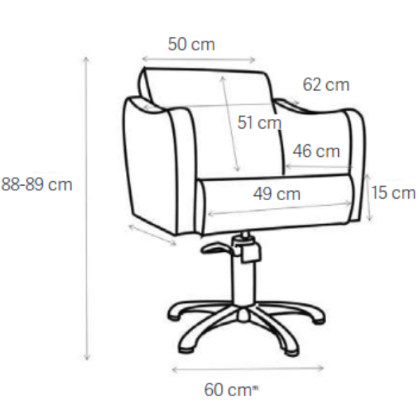 Eurostil - Silla de peluquería KURVA con Pie Estrella (bomba hidráulica) (07192)