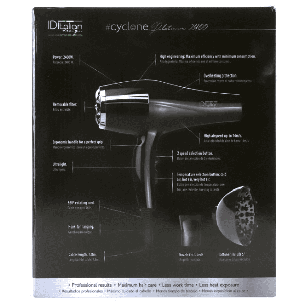Italian Design - Secador CYCLONE PLATINUM 2400w + Difusor