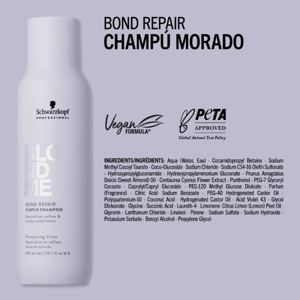 Schwarzkopf Blondme - Champú MORADO Bond Repair 300 ml
