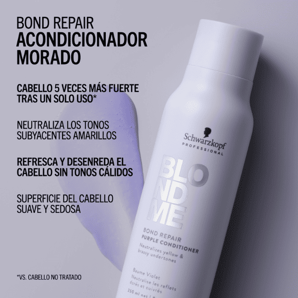 Schwarzkopf Blondme - Acondicionador MORADO Bond Repair 250 ml