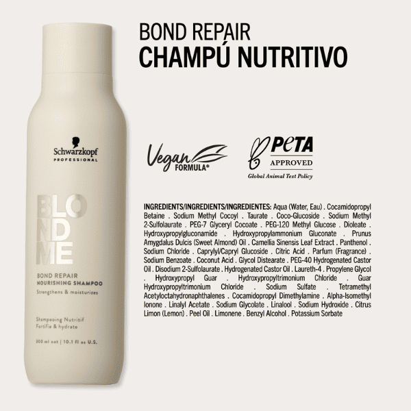 Schwarzkopf Blondme - Champú NUTRITIVO Bond Repair 300 ml