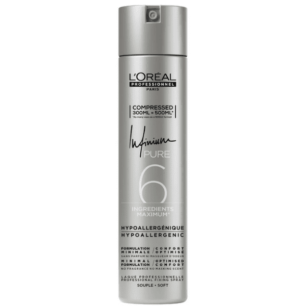 L`Oréal - Laca INFINIUM Pure Hipoalergénica SOFT (fijación suave) 300 ml