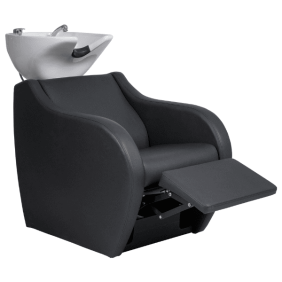 Mudi - Lavacabezas WAVE POWER + WHITE UPPER PART BLACK ELECTRICAL SHAMPOO UNIT WITH FOOTREST