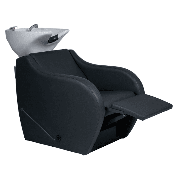 Mudi - Lavacabezas WAVE + WHITE UPPER PART BLACK SHAMPOO UNIT WITH FOOTREST