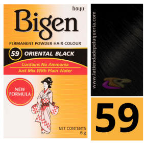 Bigen - Tinte en Polvo Permanente SIN AMONIACO Nº59 Negro Oriental 6 gramos