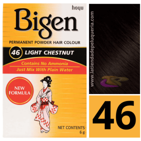 Bigen - Tinte en Polvo Permanente SIN AMONIACO Nº46 Castaño Claro 6 gramos
