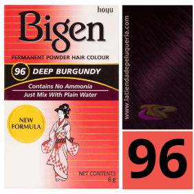 Bigen - Tinte en Polvo Permanente SIN AMONIACO Nº96 Burdeos Oscuro 6 gramos
