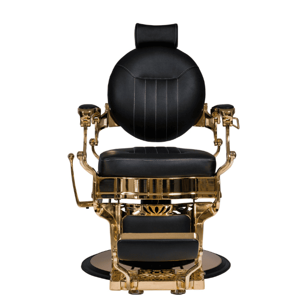 Mudi - Sillón Barbero CAESAR + GOLD BLACK BARBER CHAIR