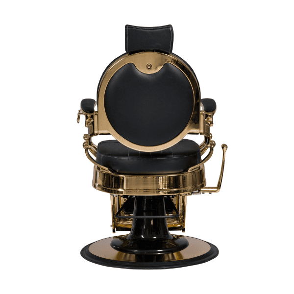 Mudi - Sillón Barbero CAESAR + GOLD BLACK BARBER CHAIR