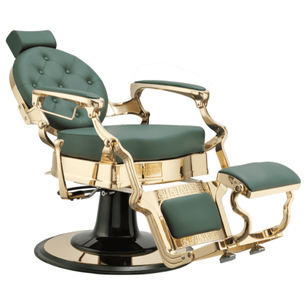 Mudi - Sillón Barbero BUZZ GOLD DARK GREEN BARBER CHAIR
