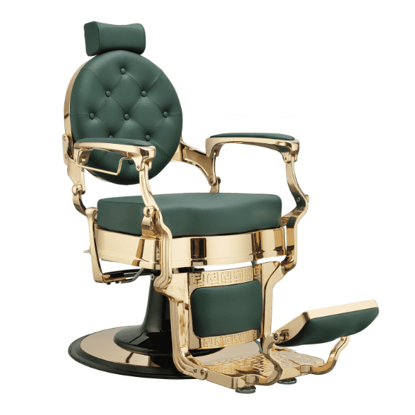 Mudi - Sillón Barbero BUZZ GOLD DARK GREEN BARBER CHAIR