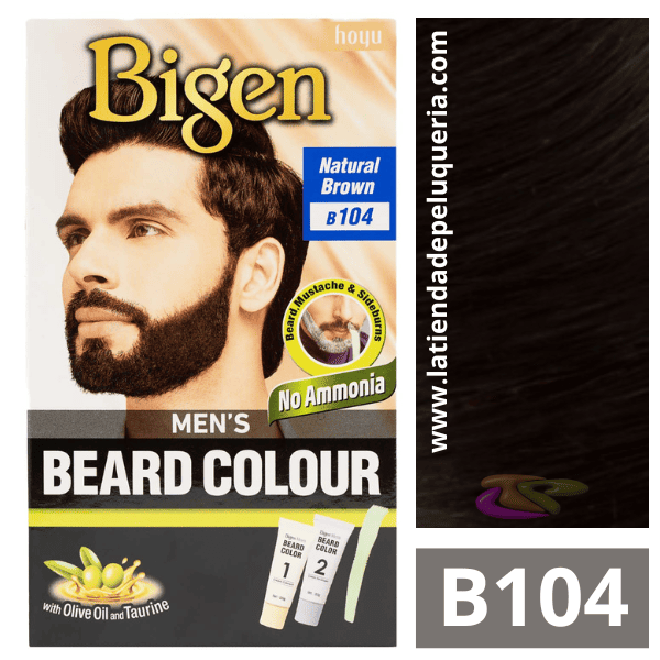 Bigen - Tinte Barba BEARD COLOUR para HOMBRE NºB104 Natural Brown (20 gr + 20 gr)