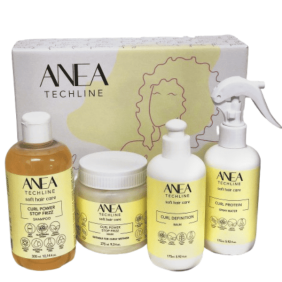 Anea Techline - Pack Método Curly (Champú 300 ml + Mascarilla 275 ml + Bálsamo Definidor 175 ml + Agua de Proteína 1...