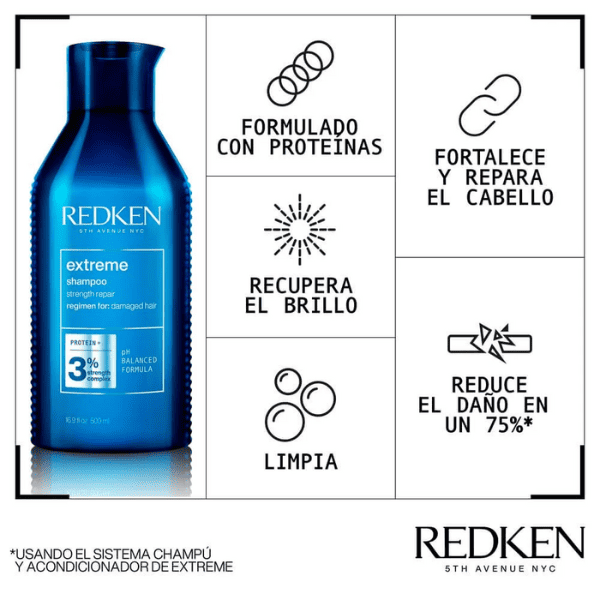 Redken - Champú EXTREME para Cabellos Dañados 500 ml