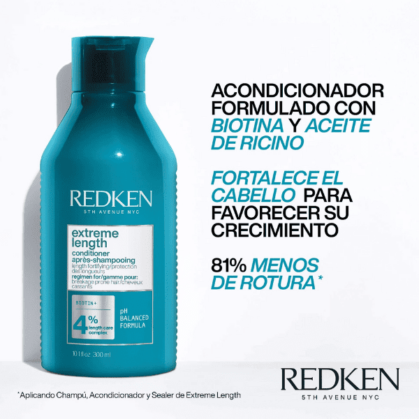 Redken - Acondicionador EXTREME LENGHT para Cabello Frágil y Quebradizo 300 ml