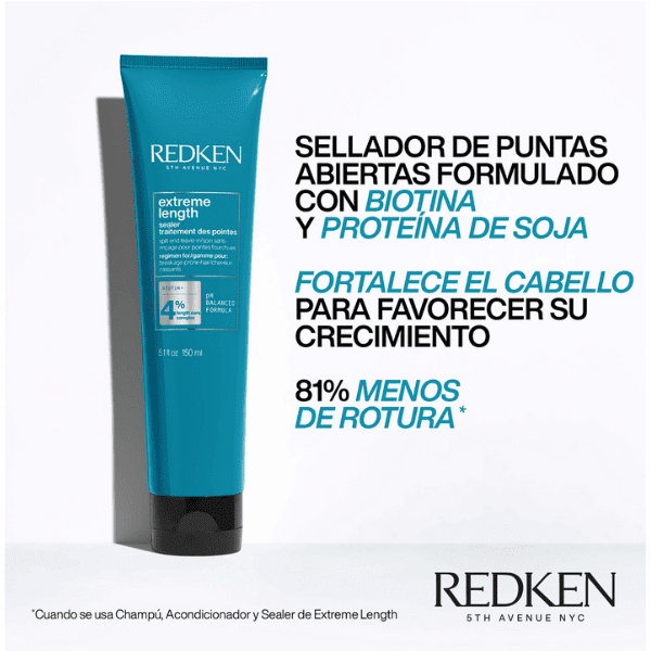 Redken - Tratamiento Sin Aclarado EXTREME LENGHT para Cabello Frágil y Quebradizo 150 ml