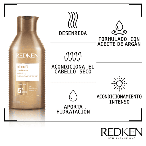 Redken - Acondicionador ALL SOFT para Cabellos Secos 500 ml