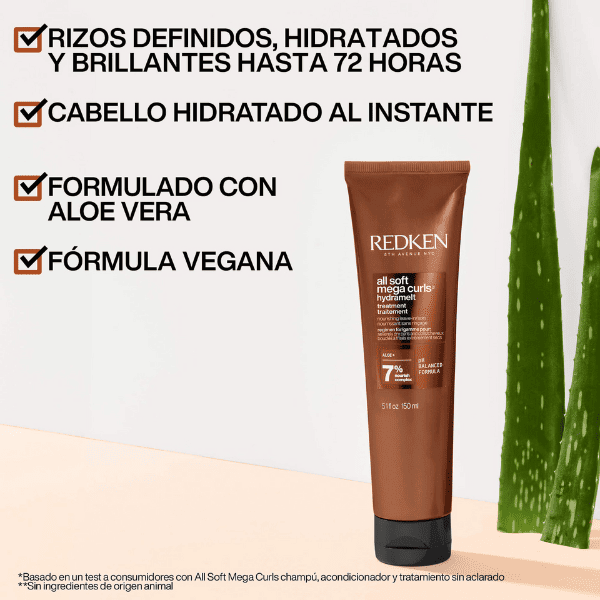 Redken - Tratamiento Sin Aclarado ALL SOFT MEGA CURLS para Cabellos Rizados y Ondulados 150 ml