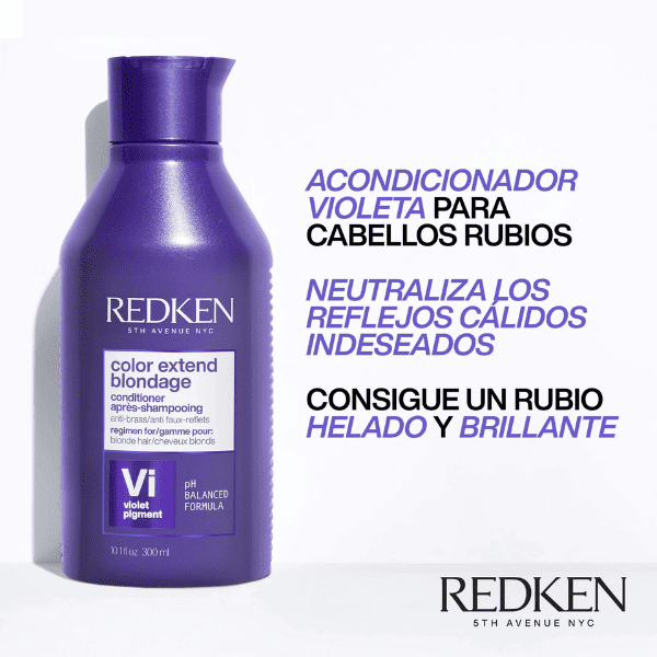 Redken - Acondicionador COLOR EXTEND BLONDAGE para Cabellos Rubios o Con Mechas (anti amarillo) 300 ml