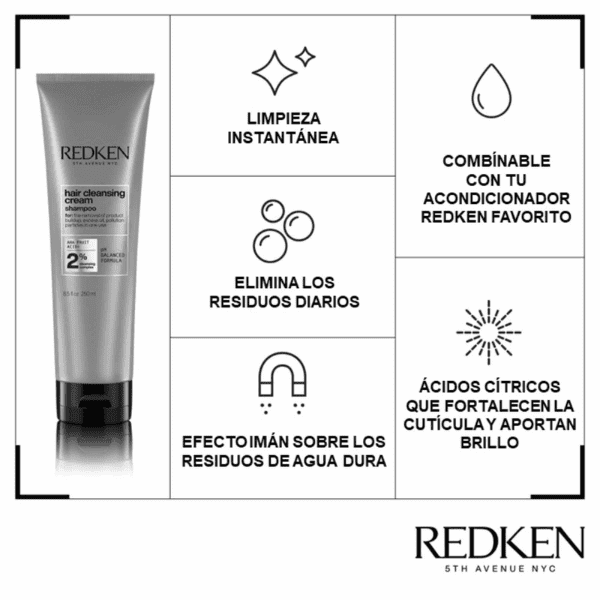 Redken - Champú HAIR CLEANSING CREAM Eliminador de Residuos 250 ml
