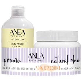 Anea Techline - Pack Dúo RIZOS para Cabellos Rizados (Champú 450 ml + Mascarilla 450 gr)