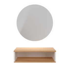Mudi - Tocador TANA ROUND MIRROR WITH LED + OAK BOX