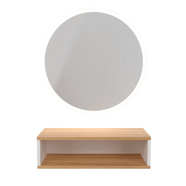Mudi - Tocador TANA ROUND MIRROR WITH LED + OAK BOX
