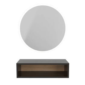 Mudi - Tocador TRAZ ROUND MIRROR WITH LED + BLACK BOX