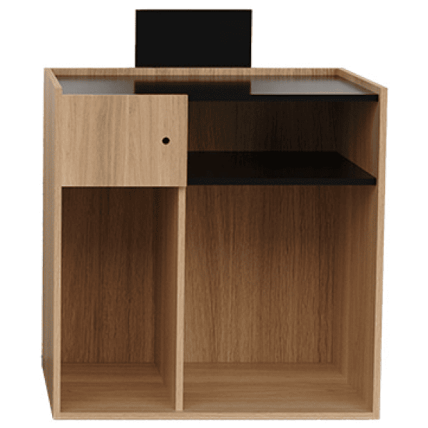 Mudi - Recepción YEGO WOODEN RECEPTION DESK OAK DECO IN BLACK