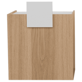 Mudi - Recepción MANAAKI WOODEN RECEPTION DESK OAK DECO IN WHITE