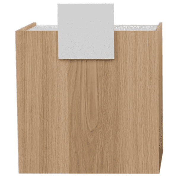 Mudi - Recepción MANAAKI WOODEN RECEPTION DESK OAK DECO IN WHITE