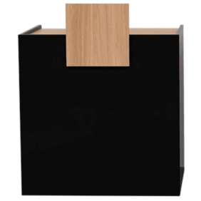 Mudi - Recepción KARIBU WOODEN RECEPTION DESK BLACK DECO IN OAK