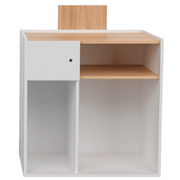 Mudi - Recepción TAMY WOODEN RECEPTION DESK WHITE DECO IN OAK