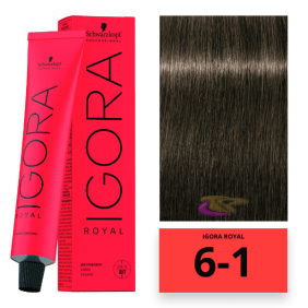 Schwarzkopf - Tinte Igora Royal 6/1 Rubio Oscuro Ceniza 60 ml 