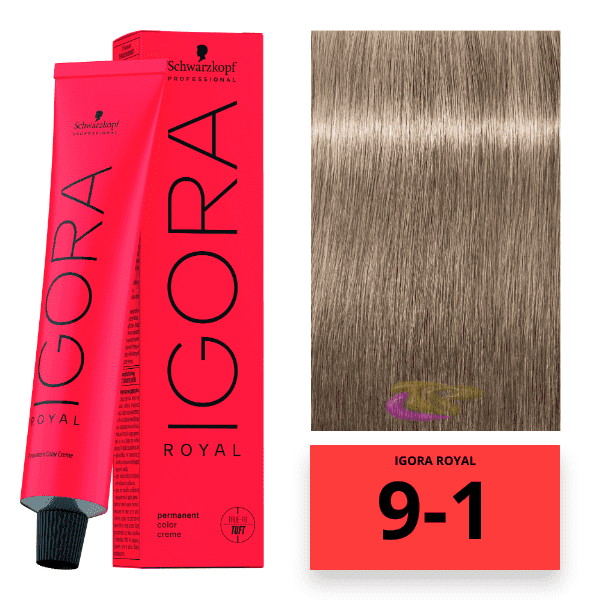 Schwarzkopf - Tinte Igora Royal 9/1 Rubio Muy Claro Ceniza 60 ml