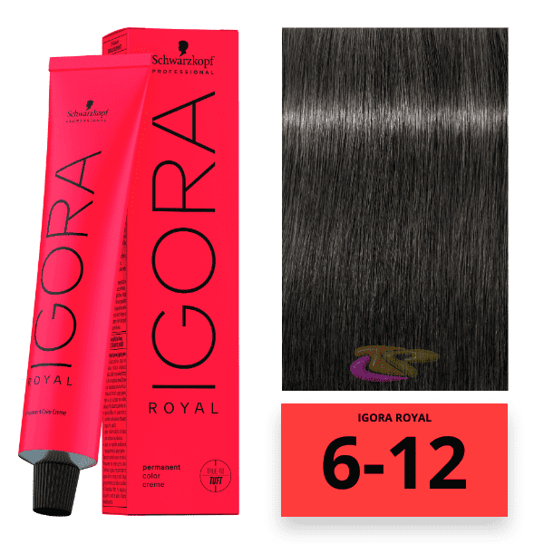 Schwarzkopf - Tinte Igora Royal 6/12 Rubio Oscuro Ceniza Humo 60 ml 