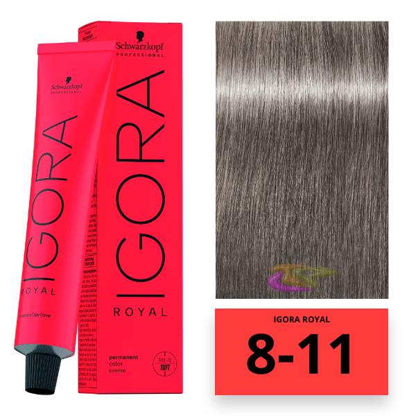 Schwarzkopf - Tinte Igora Royal 8/11 Rubio Claro Ceniza Intenso 60 ml 